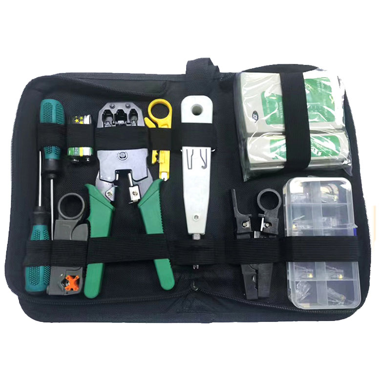 11 in 1 Network Tool Kit Portable Ethernet Cable Crimper Kit Ethernet Crimping Tool Power Tool Combination Kits